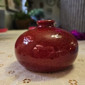 Vintage Oxblood Glazed Ceramic Bud Vase